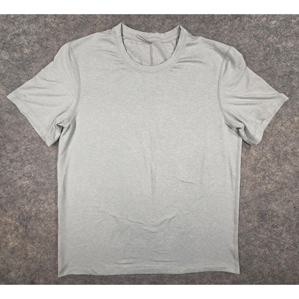 Lululemon Mens Fundamental Short Sleeve T-Shirt Heathered Grey Athletic Top